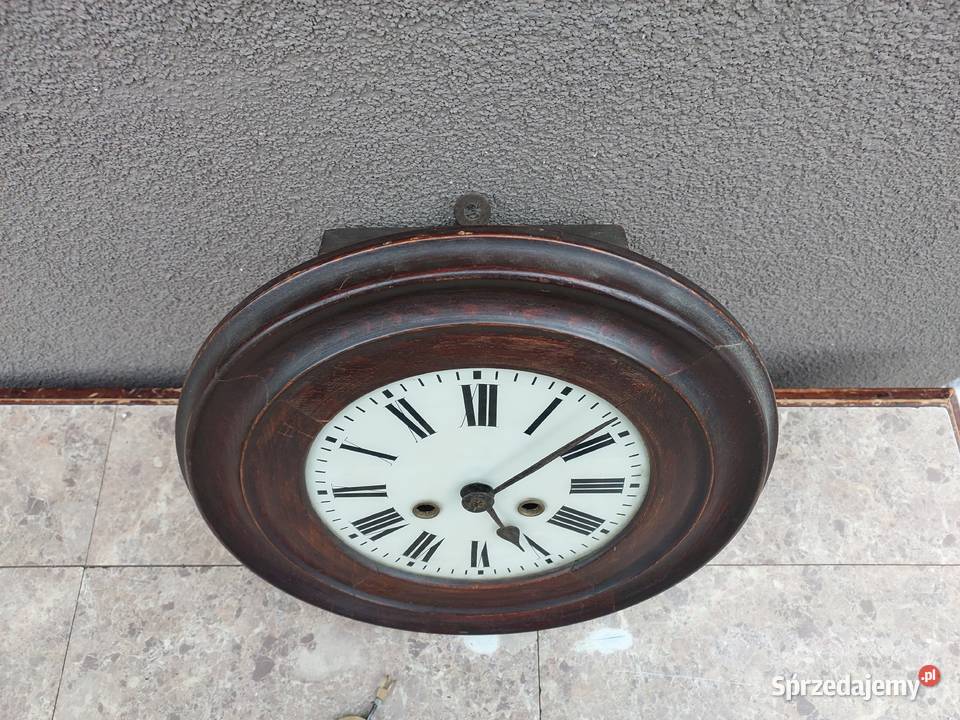 Stary zegar ścienny przedwojenny Kienzle okrągły Tczew