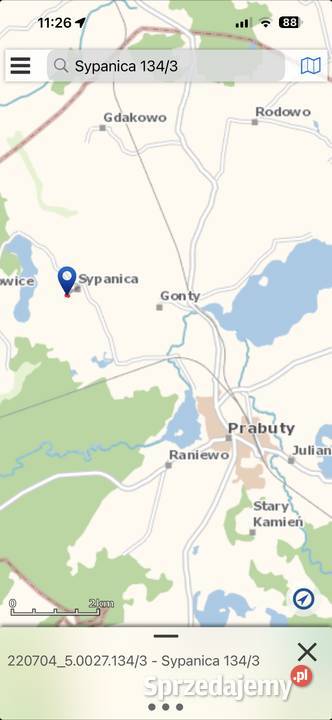 Działka budowlana niedaleko jeziora Sypanica