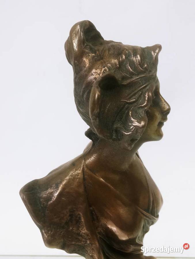 Henri Jacobs Rzeźba Kobieta w Czepcu Brąz Nowa Sól