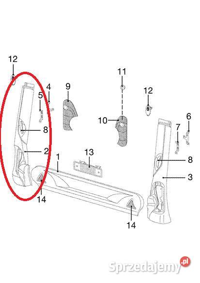 SŁUPEK TYLNY LEWY 2005103 Hobby Części zamienne Pobiedziska