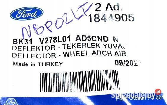 NAKŁADKA LISTWA NADKOLA DRZWI LEWA FORD TRANSIT Głogów