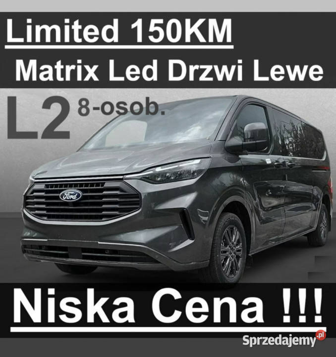 Ford Transit Custom 8os Limited 150 L2 Drzwi Szczecinek