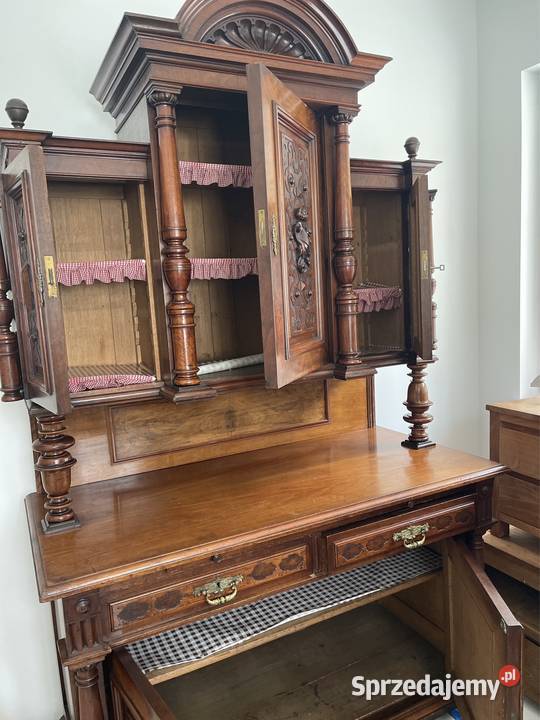 Piękny stary drewniany kredens Meble dolnośląskie Bystrzyca Kłodzka