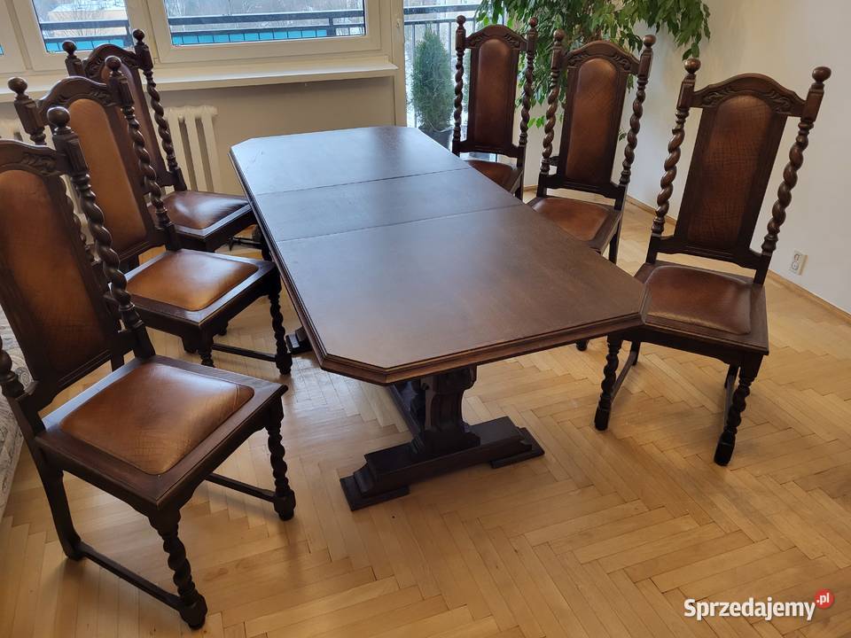 Stół z krzesłami - styl gdański