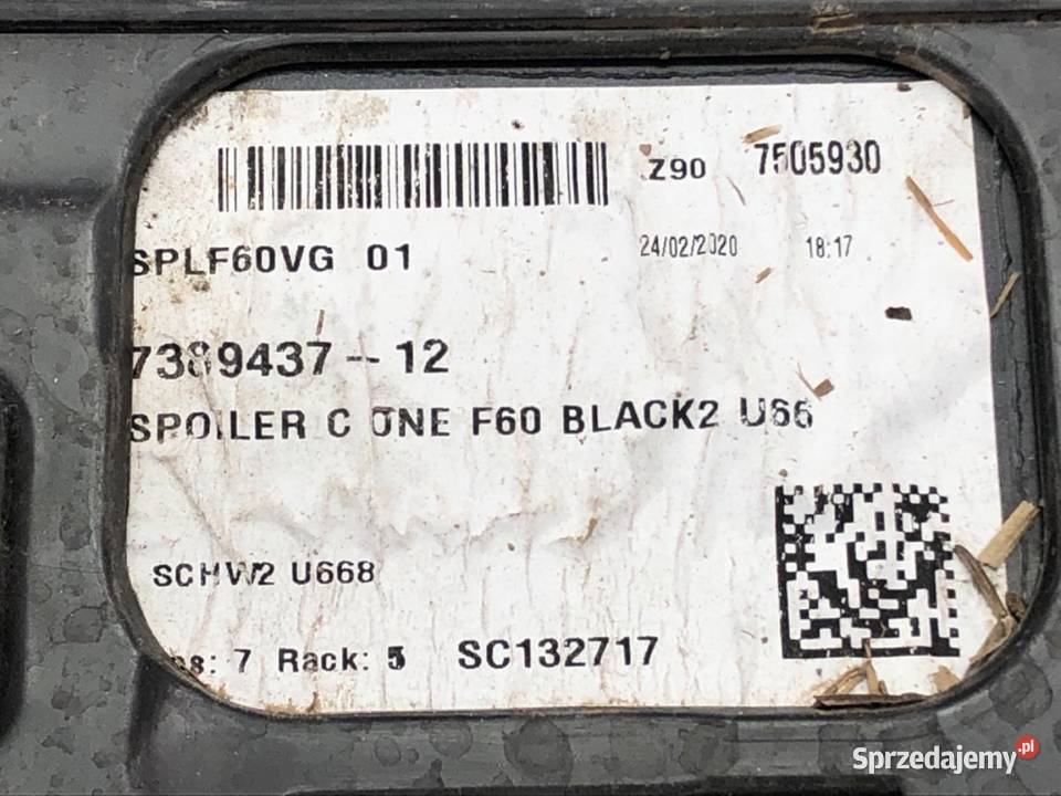 SPOILER LOTKA MINI COUNTRYMAN F60 Crossover podkarpackie