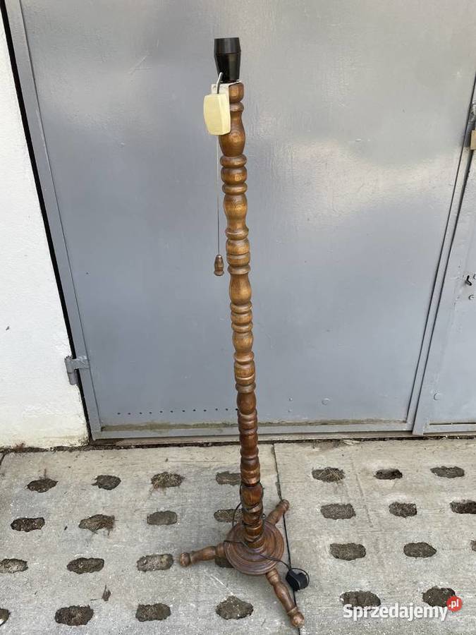 drewniana lampa podłogowa PRL pomorskie Pruszcz Gdański sprzedam