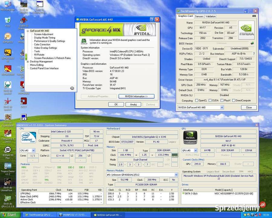 Mercury Geforce MX440SE 64MB 128bit DDR AGPx4 łódzkie