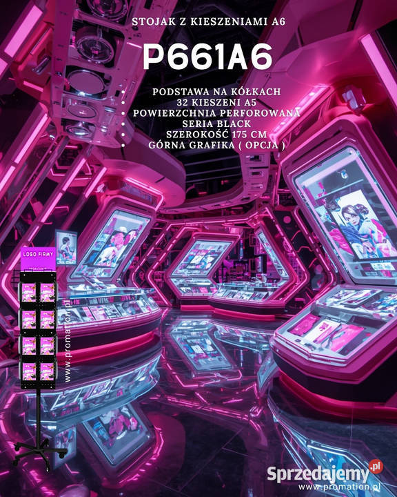 Obrotowy stojak Premium 32 kieszenie A6 czarna Kraków