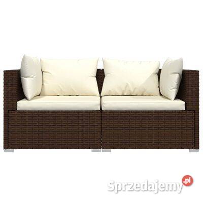 vidaXL 2osobowa sofa z poduszkami brązowa