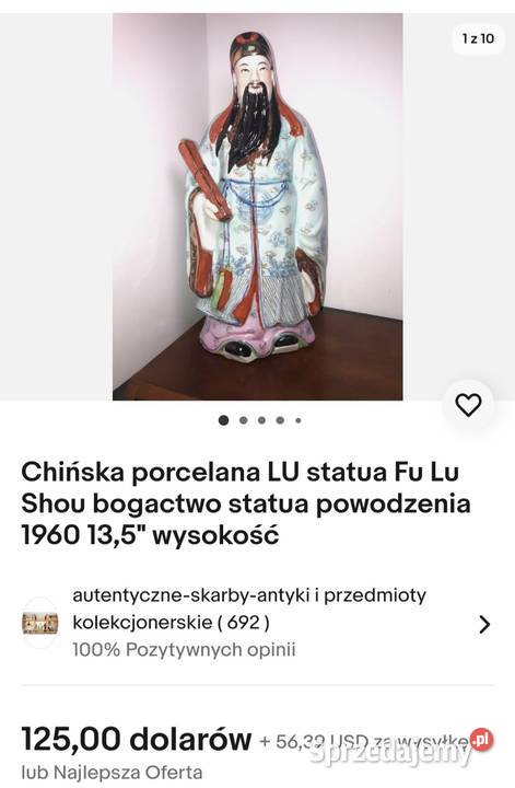 Vintage porcelan Chinese Sanxing Figurki trzech Pabianice