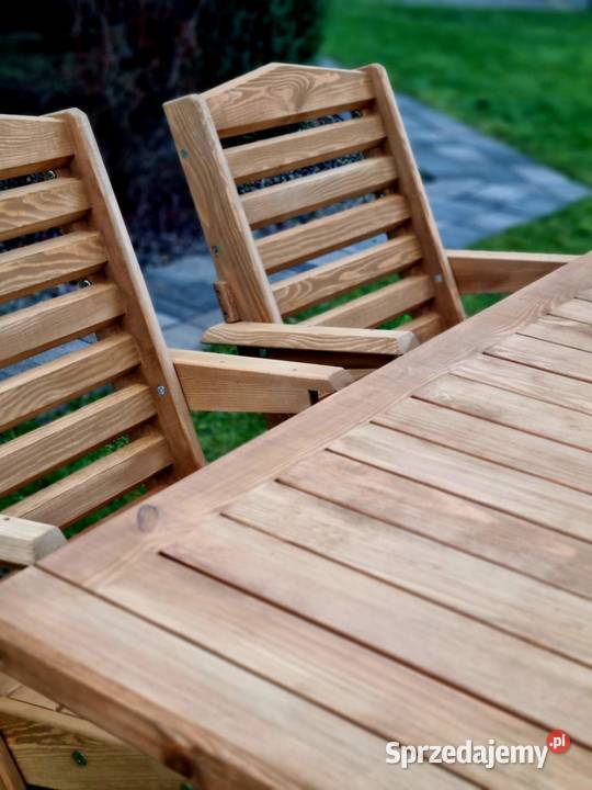 Meble ogrodowe drewniane składane meble tarasowe drewno Kalety
