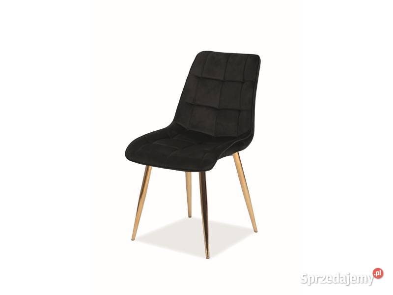 krzesło glamour WELUR czarne  złote nogi i inne kolory