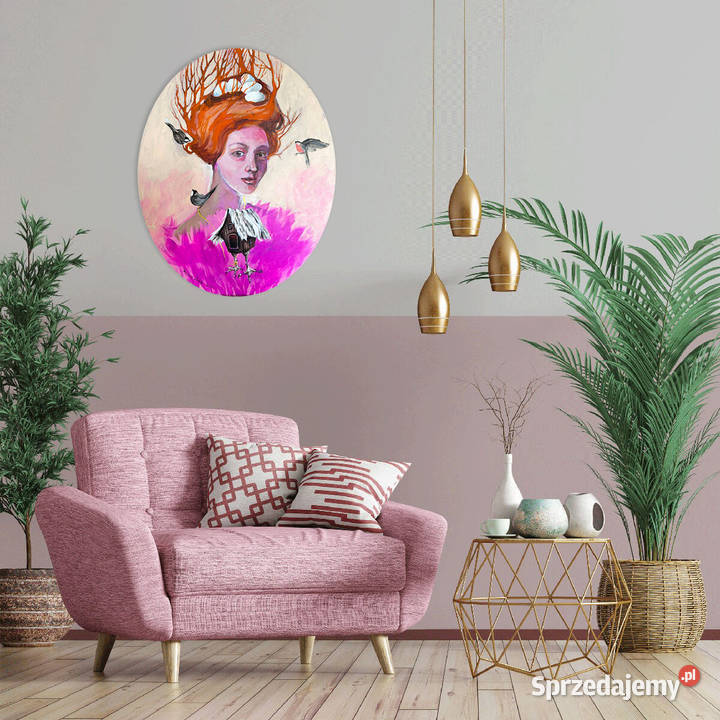 Gniazdo obraz akrylowy na owalnym płótnie 50x40 śląskie Katowice