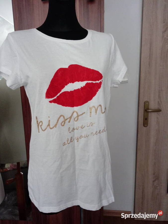 Koszulka tshirt biała KISS ME małopolskie Chrzanów sprzedam