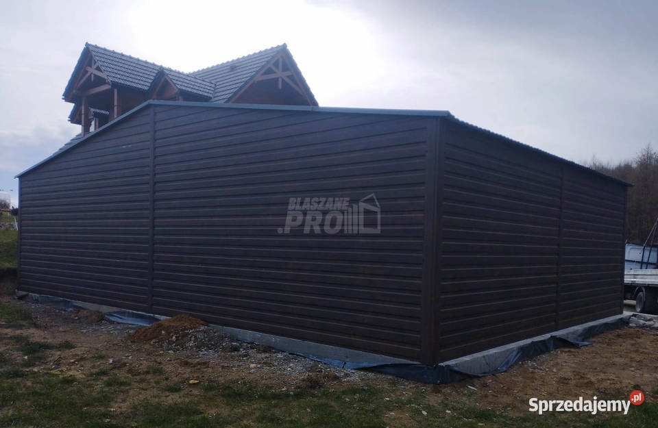 Garaż blaszany 9x6 2x Brama uchylna drzwi okno Słupsk sprzedam