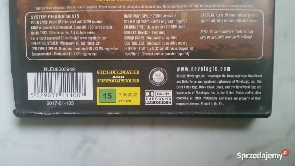 Gra BLACK HAWK DOWN 2003 NovaLogic PC CDROM Puławy
