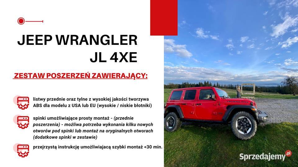 4XE Listwy poszerzające nadkola poszerzenia Jeep Chrzanów