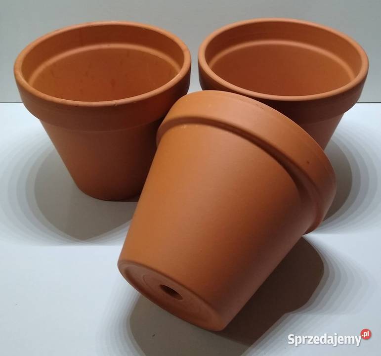 Doniczka gliniana Cermax brązowa stożkowa 3 pomorskie Gdańsk sprzedam