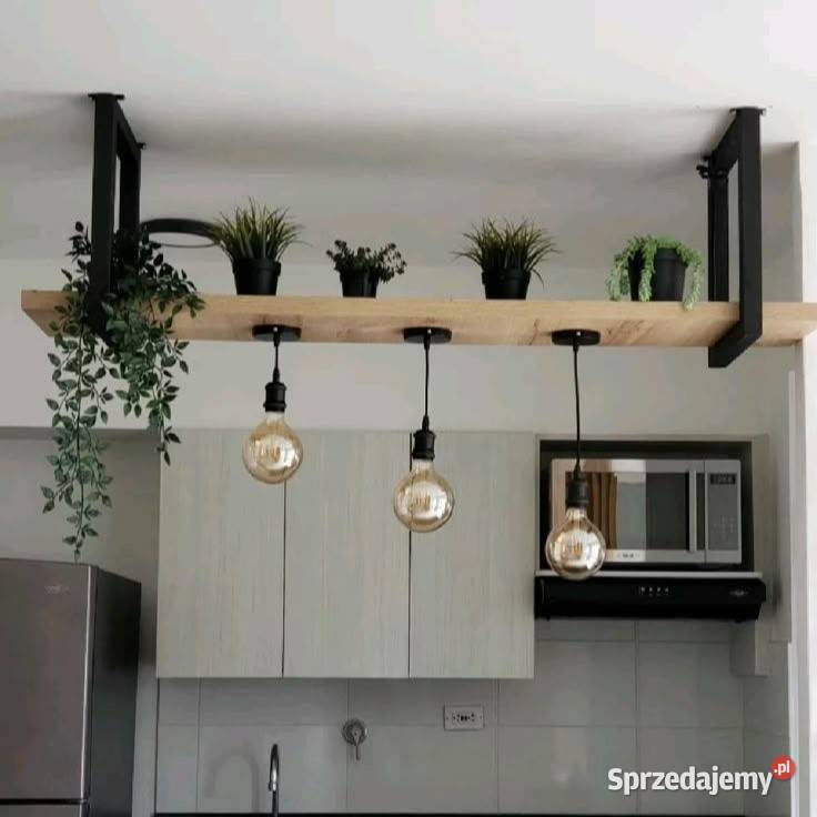 Lampa loft belka deska Dębowa półka kwiaty Konsole sprzedam