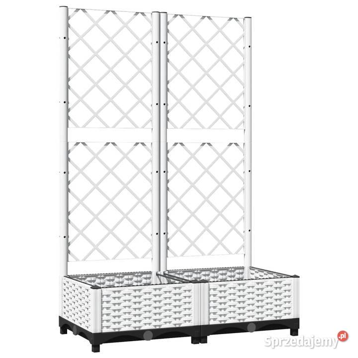 vidaXL Donica ogrodowa z kratką biała 80x40x1215 Warszawa