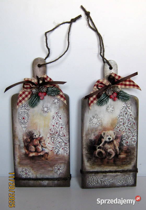 Deska świąteczna Misie rękodzieło Kraków sprzedam