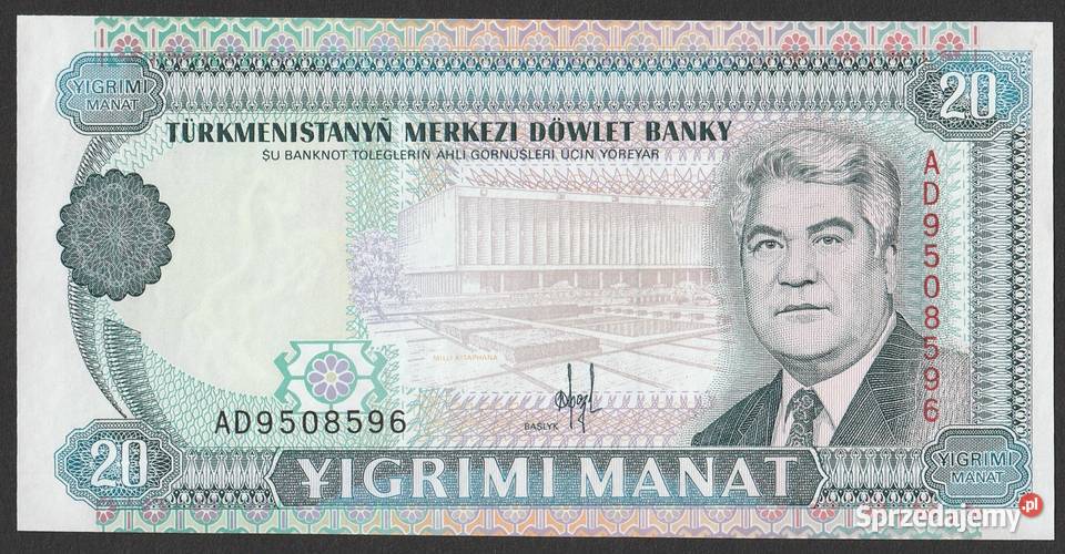 TURKMENISTAN 20 MANAT 1995 STAN BANKOWY UNC łódzkie Łódź