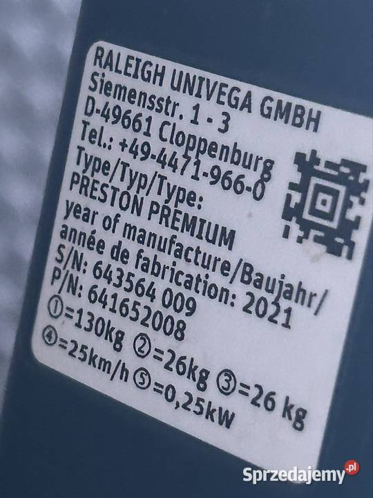 Raleigh Preston Premium rower elektryczny pasek Rowery elektryczne Wichrów