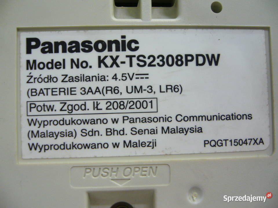 Telefon Panasonic KXTS2308PDW Warszawa sprzedam