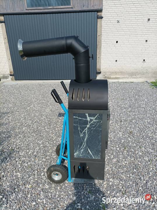 Kominek stalowo granitowy do salonu na drewno Biokominki