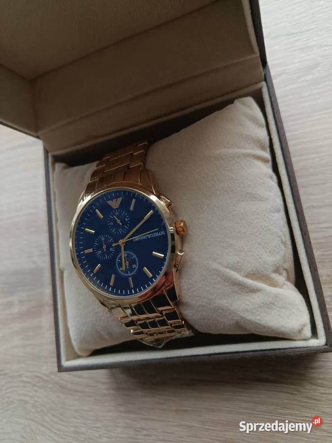 Zegarek męski złoty Emporio Armani z granatową Białystok