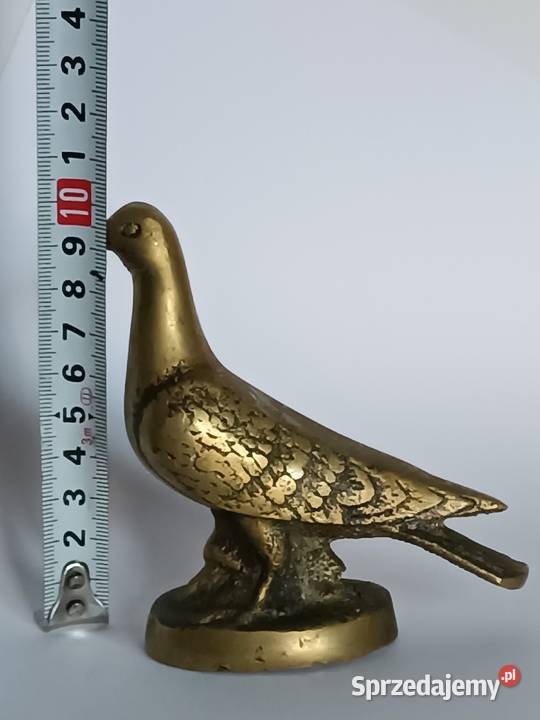 Mosiężna figurka gołębia dekoracyjna ozdoba Rzeszów