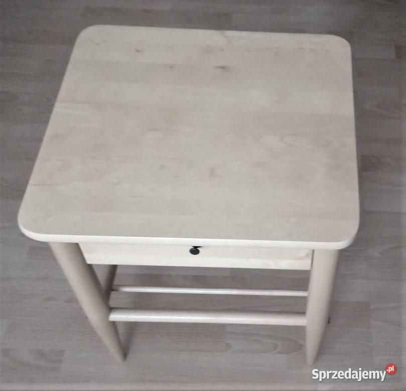 Stolik nocny lite drewno Ikea szuflada półka Dąbrówka sprzedam