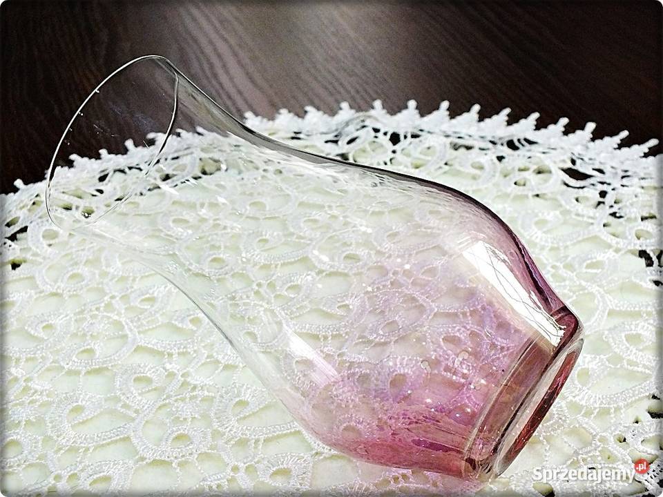 Stary Wazon dwukolorowe szkło Wazonik z lat Porcelana i szkło Żary sprzedam