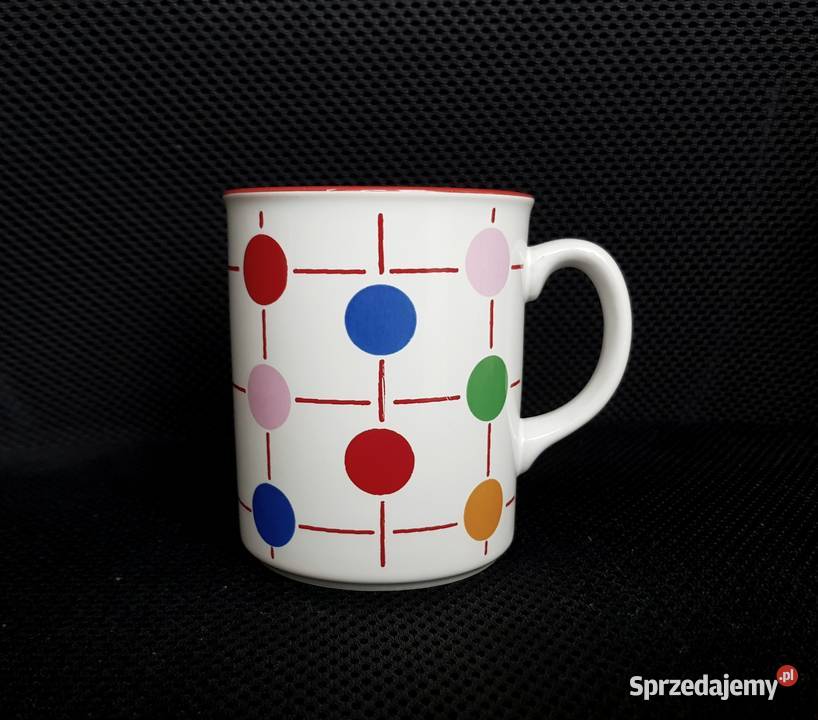 Porcelit Pruszków kubek grochy kółka Warszawa
