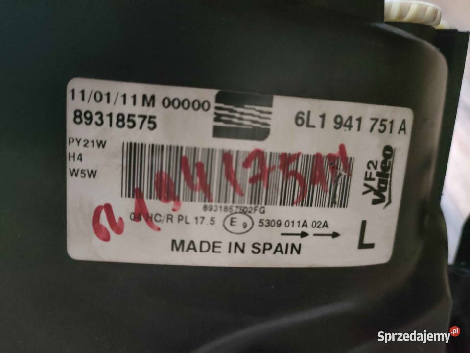ReflektorLampa Lewa Przód Seat Ibiza IIICordoba