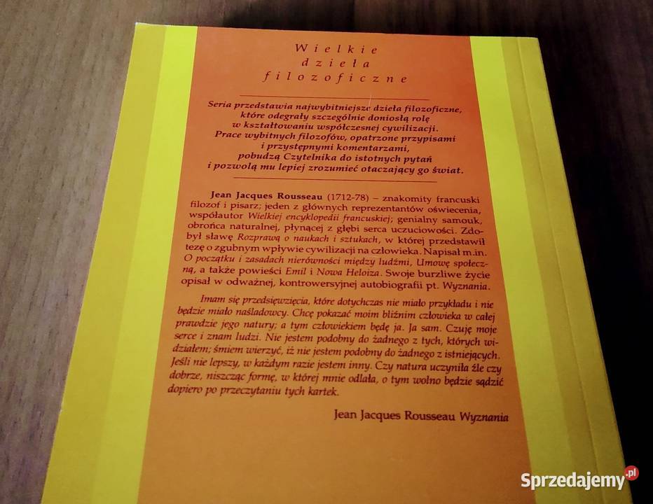 Wyznania Jean Jacques Rousseau Wielkie Dzieła pomorskie Gdańsk