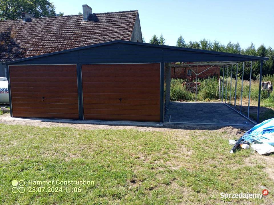 Garaż blaszany wiata Wzmocniony PROFILAMI Sprzedaż lubelskie Lublin