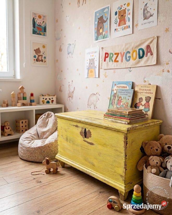 Drewniany Kufer Skrzynia Vintage AntykiMarki Marki
