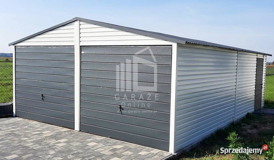 GARAŻ BLASZANY 6m x 7m dwuspad 2x Brama drzwi Sprzedaż Wieliczka