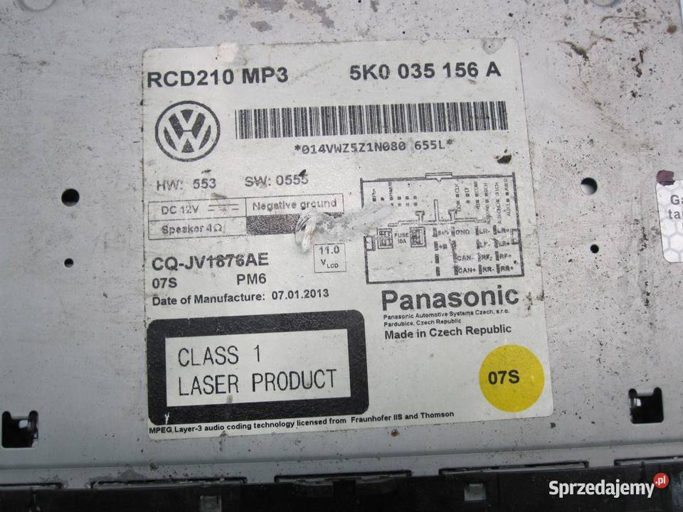 VW CADDY III LIFT 13r radio CD 5K0035156A