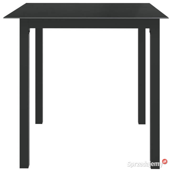 Stół ogrodowy czarny 80x80x74 aluminium i szkło Stoły i stoliki ogrodowe Warszawa sprzedam