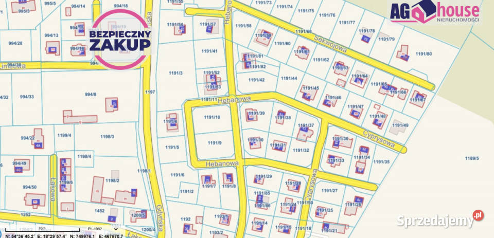 Grunt Mosty Hebanowa 913m2 Grunty i działki