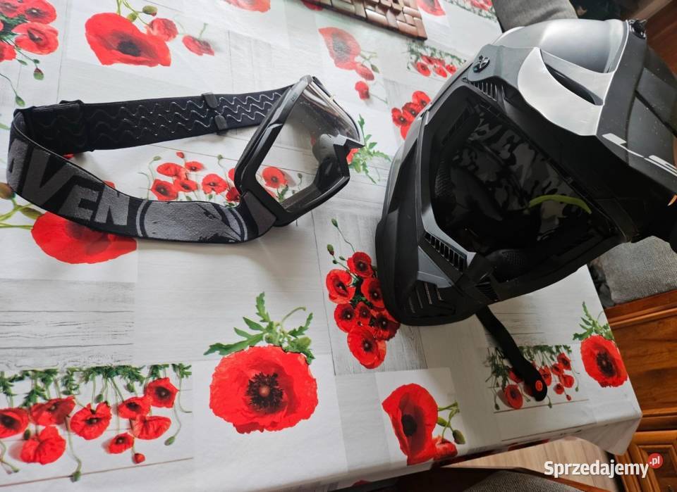 Sprzedam kask motocyklowy z goglami Radzyń Chełmiński