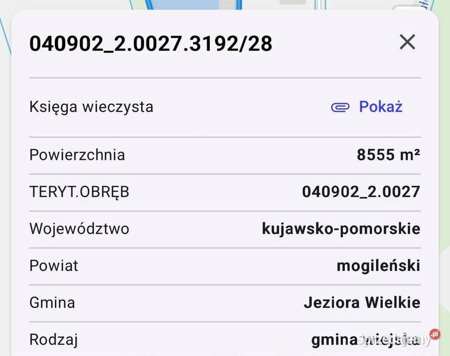 Na sprzedaż działka inwestycyjna Przyjezierze Strzelno