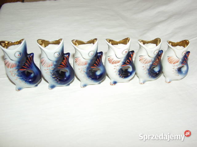 Kieliszki metalowe Rybki czasy PRLu mazowieckie Płońsk