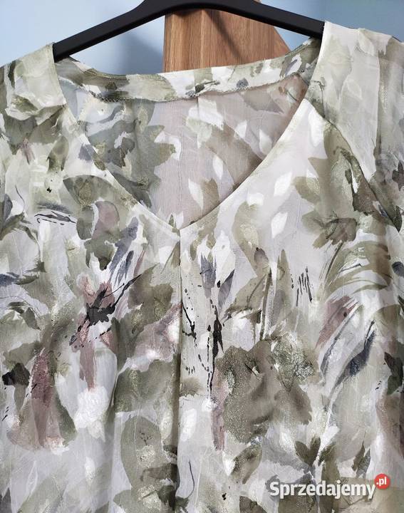 Tunika damska dużaluźna bluzka szary/srebrny Bluzki i koszule śląskie Jaworzno