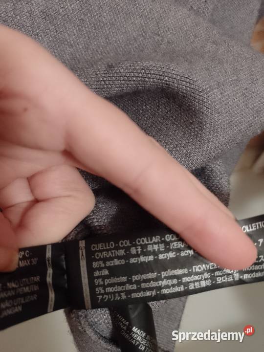 36S ZARA Płaszcz dzianinowy z futrzanym Kraków