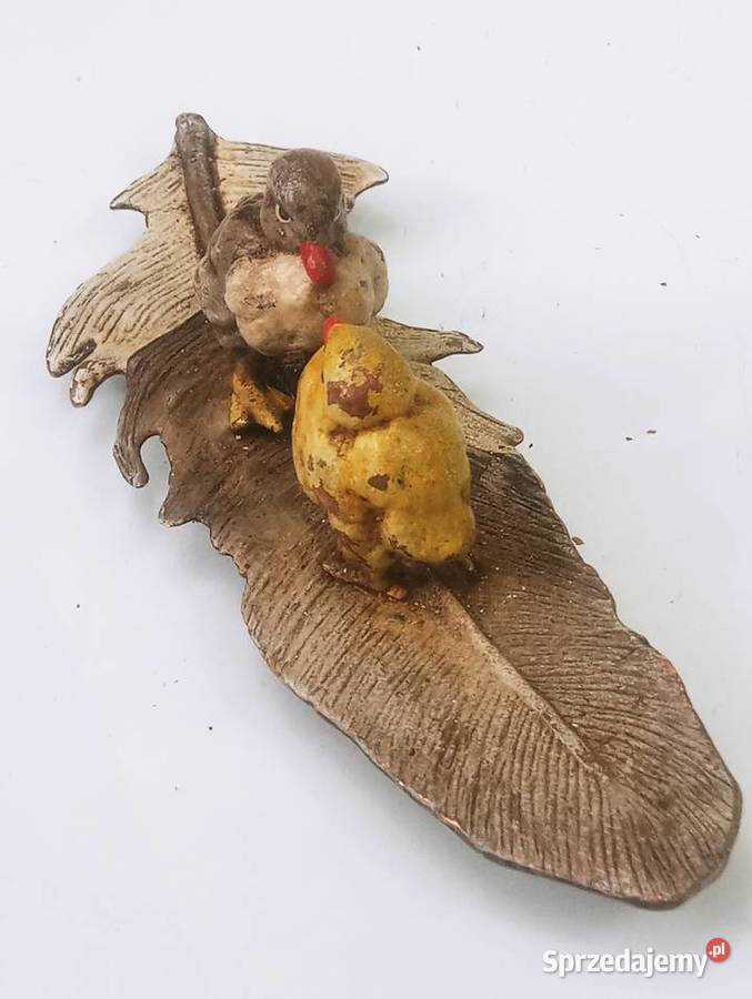 Franz Bergmann Brąz Rzeźba Ptaszki na Piórze Nowa Sól