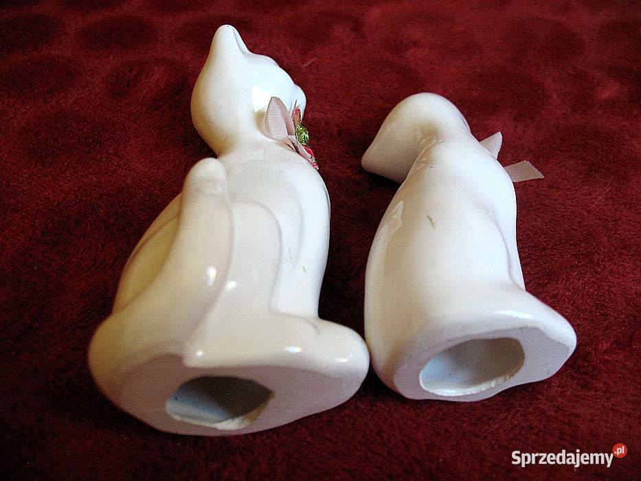 Kot Dwa małe kotki z porcelany Figurka 10 x 5 x Siedlce sprzedam