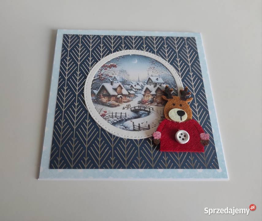 Kartka ręcznie robiona handmade z okazji Świąt